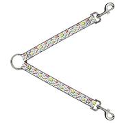 Divisor de correa para perro de los años 90 y 90, patrón de cuadrícula gris, multicolor, pastel, 1 pie de largo y 1 pulgada de ancho