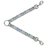 Divisor de correa para perro de los años 90 y 90, patrón de cuadrícula gris vibrante, multicolor, 1 pie de largo y 1 pulgada de ancho