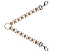 Divisor de correa para perro, diseño de girasol, color blanco, 1 pie de largo y 1 pulgada de ancho