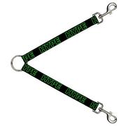 Divisor de correa para perro Hype Outline negro verde neón 1 pie de largo 1 pulgada de ancho