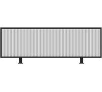 Divisor de cristal negro para comedor, separador de hierro para zonas de comedor, protección de privacidad, valla baja para oficina, espacios públicos, comedor, separador de 20 x 20 cm, vidrio a rayas