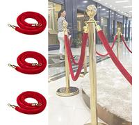 Divisor de cuerda, Paquete de 3 cuerdas de barrera de seguridad for centro comercial/exhibición, control de multitudes de cuerda de puntal de terciopelo grueso, for fiesta de entrada de alfombra roja