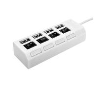 Divisor de datos USB 2.0 de 4 puertos USB con múltiples expansores e interruptores individuales de encendido/apagado