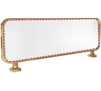 Divisor de encimera de vidrio translúcido dorado a rayas de 50 x 120 cm, elegante división de pantalla baja para comedores, perfecto para crear espacios privados y mejorar la decoración