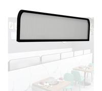 Divisor de escritorio comercial translúcido, independiente para oficina, restaurante, recepción, cajero, panel de división negro, 55.1 x 9.8 pulgadas