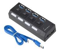 Divisor de extensión de concentrador USB 3,0, 4 Puertos, 7 Puertos, One Drag Seven, Compatible con PC, portátil y Escritorio(4 Ports)