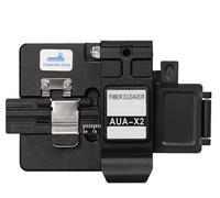 Divisor de fibra óptica, divisor de fibra de alta precisión AUA-X2 con caja de fibra de residuos, conexión de fibra óptica FTTH Herramientas cortadoras de cables de fusión en caliente (AUA-X2 (Negro))
