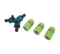 Divisor de flujo de agua en forma de Y Conector ABS de 3 vías para riego de césped que soporta dos líneas de manguera independientes desde una entrada