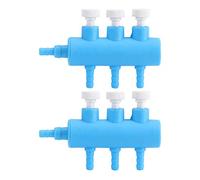 Divisor de Flujo de Aire para Acuario, Válvula de Control de Oxígeno, Distribuidor de Bomba de Aire, 3 Vías, 2 Piezas