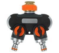 Divisor de grifo Adaptador manguera agrícola doméstica tubería agua para jardín Conector bidireccional Mango cierre rápido Tornillos metálicos Herramienta práctica el trabajo