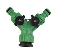 Divisor de grifo de jardín de 2 vías, conector de tubo de manguera de doble salida con interruptores independientes, adaptador de rosca para riego al aire libre, accesorio de plástico tipo Y