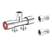 Divisor de grifo de lavadora, 1 entrada, 2 salidas, acero inoxidable 304, válvula de doble control, conexión rápida y tuerca giratoria, uso de lavandería en el baño (A)