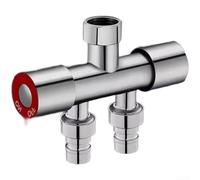 Divisor de grifo de lavadora, 1 entrada y 2 salidas, acero inoxidable 304, válvula de doble control, conexión rápida y tuerca giratoria, uso de lavandería en el baño (C)