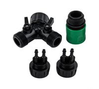 Divisor de grifo de riego por goteo de 4 vías para tubos de 1/4 pulgadas, adaptador de riego automático, conexión resistente a fugas para jardín, bonsái, maceta, plantas, invernadero