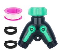 Divisor de grifo exterior | Separación de latón con juntas de goma adicionales - Distribución de agua de alta presión compatible de 13 a 19 mm para sistemas de riego e invernaderos