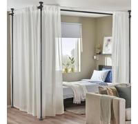 Divisor de habitación, barra de cortina sin perforación, divisor de pared para separador de habitaciones, ajustable de 280 cm de ancho x 317 cm de alto, resistente, divisor de barra de tensión de