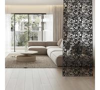 Divisor de habitación colgante, separador de habitaciones para colgar, pantalla de 12 piezas para decoración de habitación/hotel, placa decorativa de pared (negro)