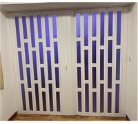 Divisor de habitación de aluminio para puerta corredera plegable con panel acrílico, partición que ahorra espacio para armario y cocina
