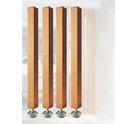 Divisor de habitación de listones de madera, 4 piezas, para oficina, loft, terraza, moderno, sala de estar, 215 cm de alto, elegante decoración del hogar