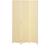 Divisor de habitación de madera de interior HOMCOM de 3 paneles 135 X 180 Cm Pantalla de partición plegable para salón dormitorio casa, madera natural