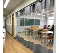 Divisor de habitación deslizante con riel de techo con almacenamiento expandible, ideal para talleres de coche y bahía de detalles de automóviles, versátil juego de paneles de división para gestión