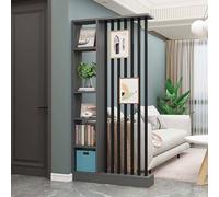 Divisor de habitación independiente con estantes para sala de estar, moderno partición gris de madera para entrada y decoración del hogar (100 cm de ancho)