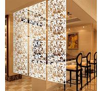 Divisor de Habitaciones, 12 Unidades, Color Blanco, Separador de Habitaciones, de ABS, diseño Hueco de Flores y pájaros, decoración de Pared Colgante, decoración de Pared, 40 x 40 cm