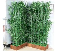 Divisor de jardín al aire libre de 39.3 pulgadas de alto, plantas sintéticas, separador de terrazas de patio, valla de privacidad (1 m 3.3 pies de alto, base de 6 postes)