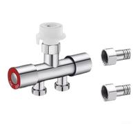 Divisor de lavadora de acero inoxidable 1 entrada 2 salidas (D) | Acero inoxidable 304, resistente a la corrosión, válvulas independientes duales, controla el flujo por separado