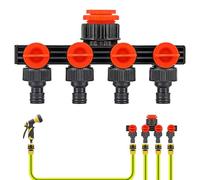 Divisor de manguera, conector adaptador de manguera de jardín, conector de aspersor de goteo de válvula de 4 vías resistente para el hogar, suelo, patio, lavado de coches, familia
