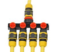 Divisor de manguera, conector de mangueras de jardín, conector de válvula de 4 vías, de riego por goteo para patio, hogar, lavado de coches, al aire libre, familia