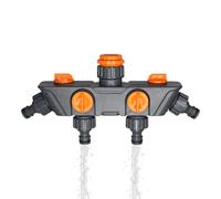 Divisor de manguera de agua - Divisor de 4 vías para válvulas de control, desviador robusto para tubos - Apto para patio, al aire libre, patio, granja, invernadero y césped