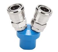 Conector Neumático C-Tipo 2 Vías / 3 Vías Conexión Rápida 1/4-pulgada Manguera de Aire Acoplador Rápido Divisor de Acoplamiento Múltiple(2 Way)