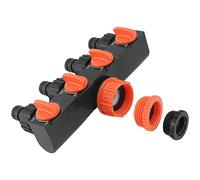 Divisor de manguera de jardín de 4 vías con conexiones independientes, conector de espiga a prueba de fugas, riego con control individual para jardín, agricultura, camping