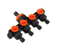Divisor de manguera de jardín de 4 vías, conector de grifo de salida múltiple, distribuidor de grifo de control de válvula individual, adaptador de tubería de agua a prueba de fugas para riego césped