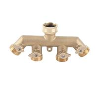 Divisor de manguera de jardín de 4 vías, latón G3/4, válvula de bola, adaptador de manguera, Conector de válvula de grifo de agua
