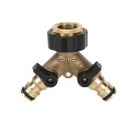 Divisor de Manguera de Jardín de Plástico y Latón de 4 Vías, 1 Pieza, 3/4 Pulgadas, Conector de Riego Tipo y, Distribuidor para Adaptador de Grifo