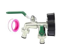 Divisor De Manguera De Jardín - Divisor De Manguera De 2 Vías Con Salida Doble | Grifo Para Exteriores Resistente De Aleación De Zinc: Diseño A Prueba De Fugas Resistente Al Óxido | Ideal Para Jardine