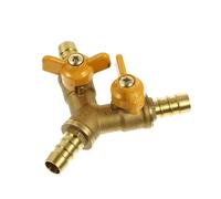 divisor de manguera de latón 3 vías con válvulas y forma en y