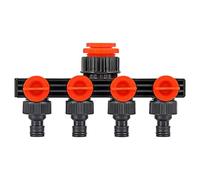 Divisor de manguera, divisor de manguera de 4 vías, conector de aspersor de goteo de válvula de 4 vías resistente para el hogar, suelo, patio, lavado de coches, familia