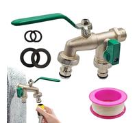 Divisor De Manguera | Grifo Doble Para Cocina Con Dos Boquillas | Conector Para Grifo De Dos Salidas Para Lavabo, Cocina, Jardín, Balcón Y Patio