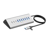 Divisor de múltiples puertos USB 3.0 tipo C, estación de acoplamiento múltiple de 7/10 ranuras, concentradores de enchufe, adaptador de base para PC y portátil