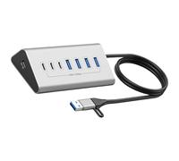 Divisor de múltiples puertos USB 3.0 tipo C, estación de acoplamiento múltiple de 7/10 ranuras, concentradores de enchufe, adaptador de base para PC y portátil