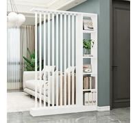 Divisor de pared blanco moderno, expositor de ropa para armario con estantes, 140 cm / 55.1in, separador de habitación de madera Slish para el hogar nizat