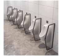 Divisor de partición de baño de baño con vidrio templado, pantallas de privacidad pública de inodoro montada en la pared, pantalla de privacidad de orina de hombres deflectores para hotel, escuelas,
