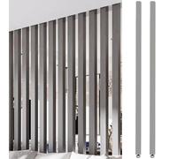 Divisor de privacidad de listones de madera ajustables, 2 varillas, valla de separación para apartamento, patio, partición decorativa con soporte para los pies (natural, 213 cm)