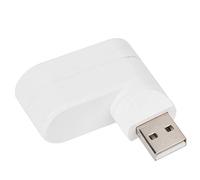 Divisor de puerto USB, concentrador USB para laptop, puertos USB 2.0, mini adaptador divisor giratorio (blanco)