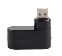 Divisor de Puerto USB, Mini Adaptador Divisor Giratorio Hub Hubs USB Puertos USB 2.0 Hub USB para Computadora Portátil para PC Notebook Laptop (Black)