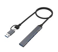 Divisor de puertos USB 4/7 de aluminio tipo C USB de extensión multipuerto USB 2.0 + USB 3.0 adaptador PC teclado portátil C puerto de datos de alimentación