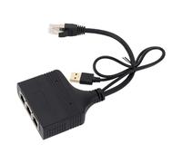 Divisor de Red, 1 a 3 1000Mbps con Cable USB Adaptador Divisor Ethernet RJ45 para Enrutador de TV Ampliamente Aplicable